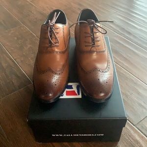 TOTO Brown Leather Oxford Dress Shoes 3inch Size 7